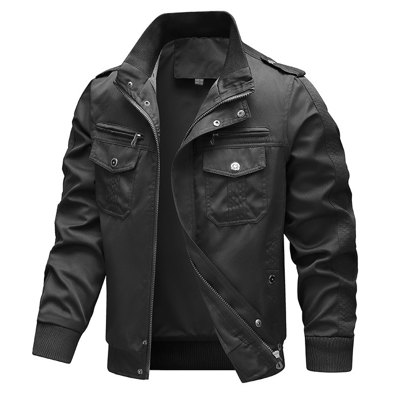 Multi-pocket Cotton Oversized Military-style Jacket
